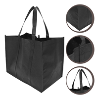 3 Pcs Portable Non-woven Shopping Bag Clothes Storage Bags Fabric Tote with Handles