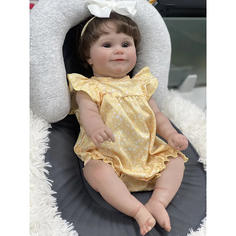 48cm Maddie Lifelike  Newborn Baby Lovely Doll with Hand-root Hair Soft Cuddle Body High Quality Doll