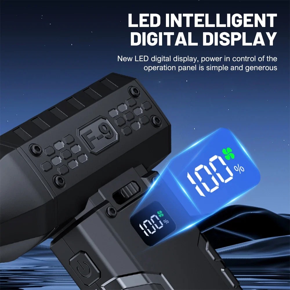 Aspirapolvere portatile wireless con ventilatore ricaricabile a luce LED 130000 giri/min Turbo Air Duster per pulizia polvere auto Comput