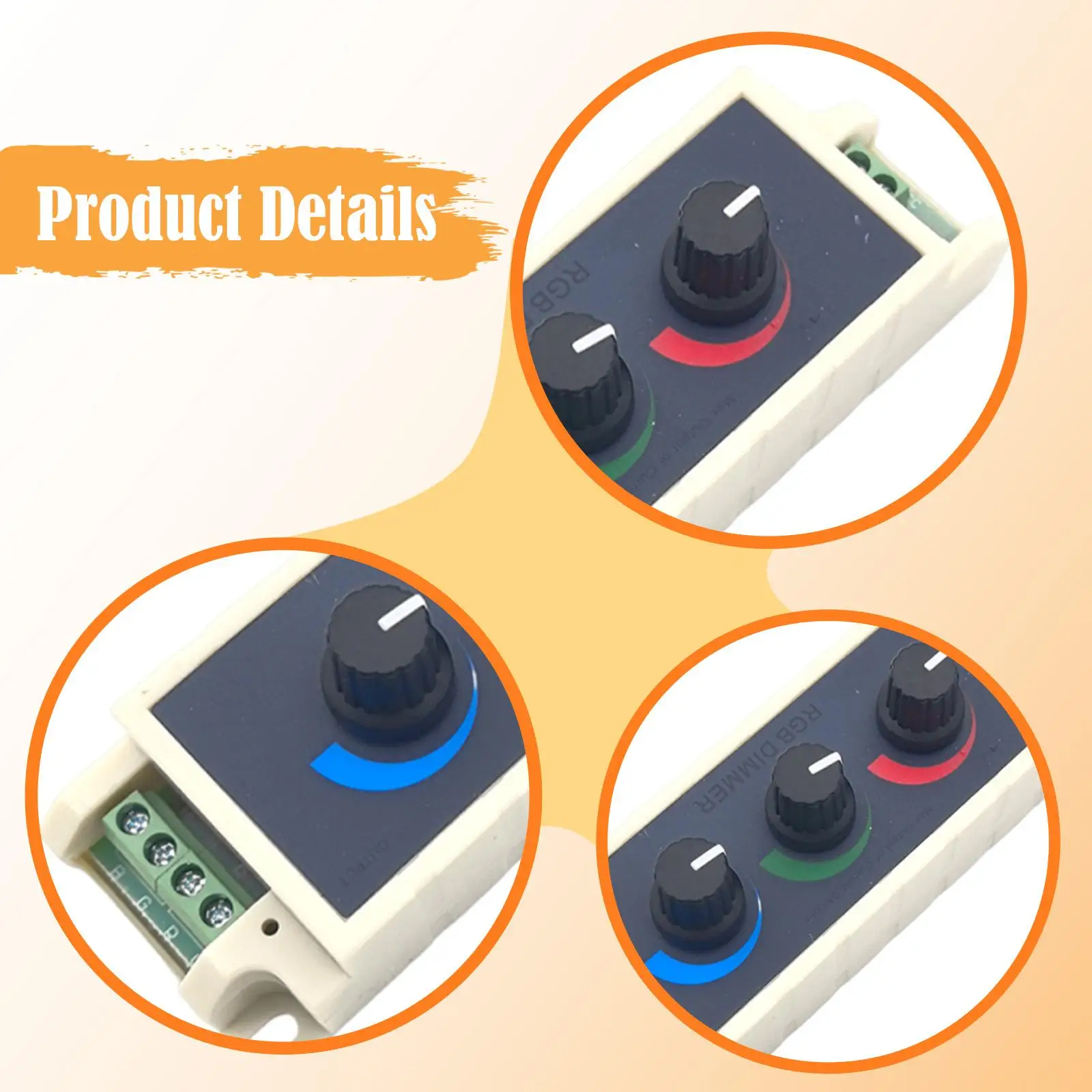 

Контроллер-диммер RGB LED с поворотной ручкой для светодиодных лент, с регулировкой яркости, сенсорное и поворотное управление