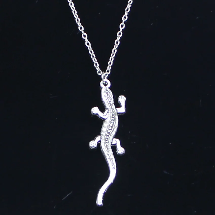 20pcs New Fashion Necklace 56x15mm Lizard Gecko Pendants Short Long Women Men Colar Gift Jewelry Choker