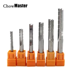 Chowmaster 1pc 3 flauti dritti fresa in carburo di tungsteno Chipbreaker lavorazione del legno intaglio CNC taglio Slot Bit compensato