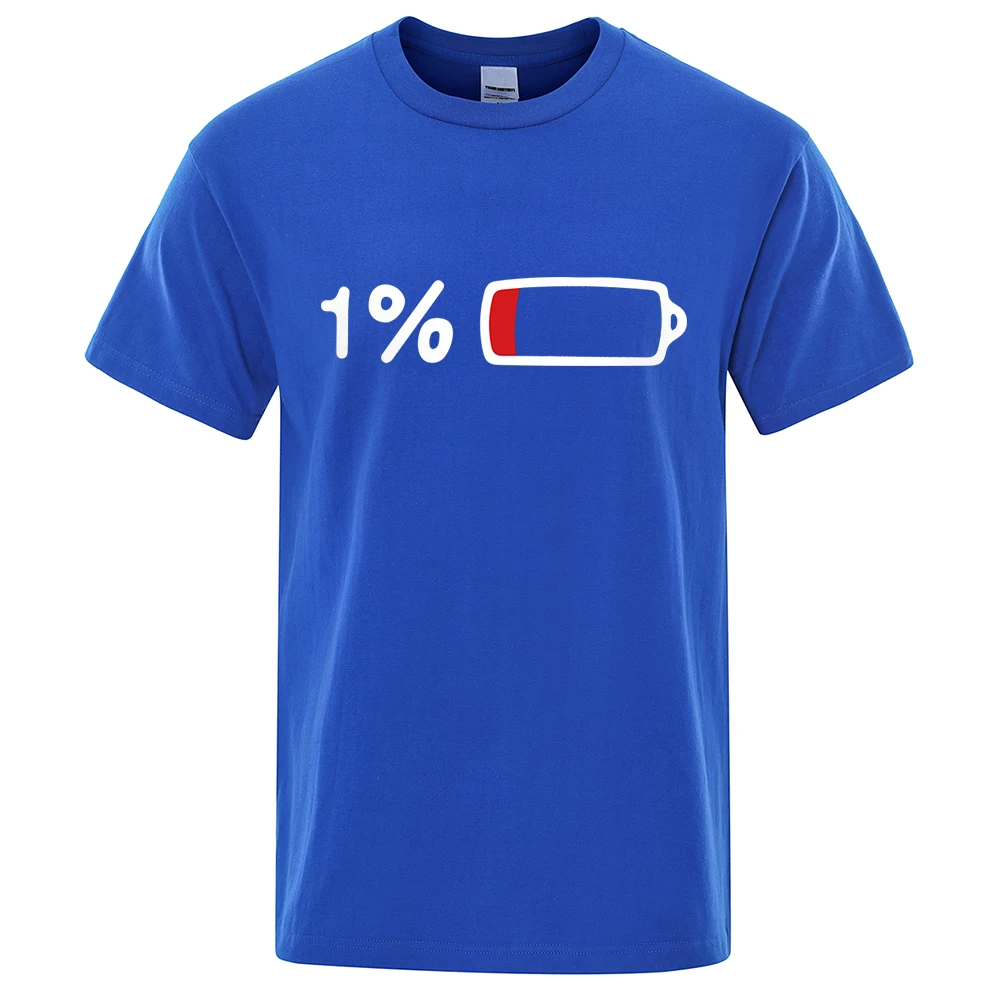 The Last 1% Of Electricity Print T-Shirt Street Breathable Tshirt Fashion Loose Tees Cotton Oversized Street Clothes Men Women