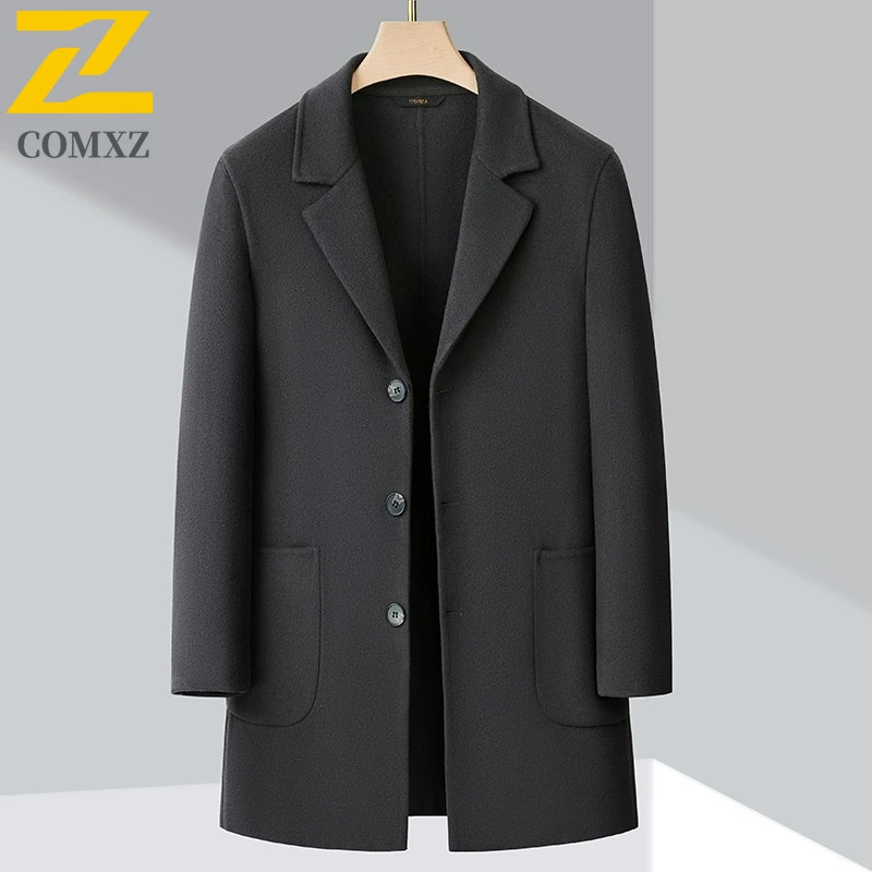 

New Men Wool Overcoat 2025 Winter Light Luxury Lapel Thickening Warm Jackets Premium Business Casual Classic TrenchCoat