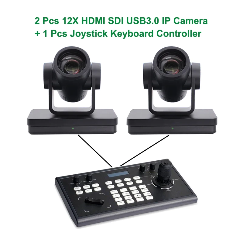 

Full HD 1080P 60fps 12X Optical Zoom USB Indoor IP Live Streaming Conference Camera + PTZ Vmix Keyboard Controller POE Joystick