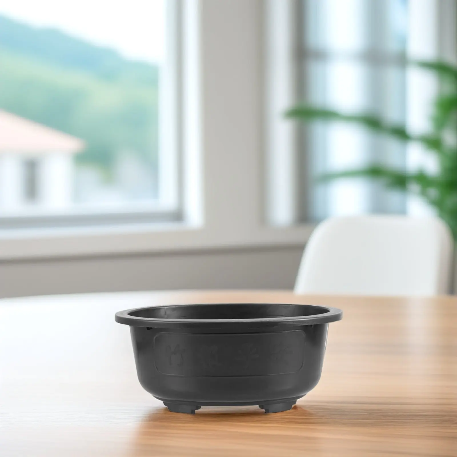 2Pcs Oval Plastic Flower Pots 12Inch Large Capacity Shallow Planter for Bonsai Enthusiasts Garden Office Living Room Hotel Decor