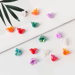 50Pcs/lot 10x7mm AB Color Mixed Lily of the Valley Flower Beads Acrylic Loose Beads For DIY Bracelet Earrings Jewelry Making