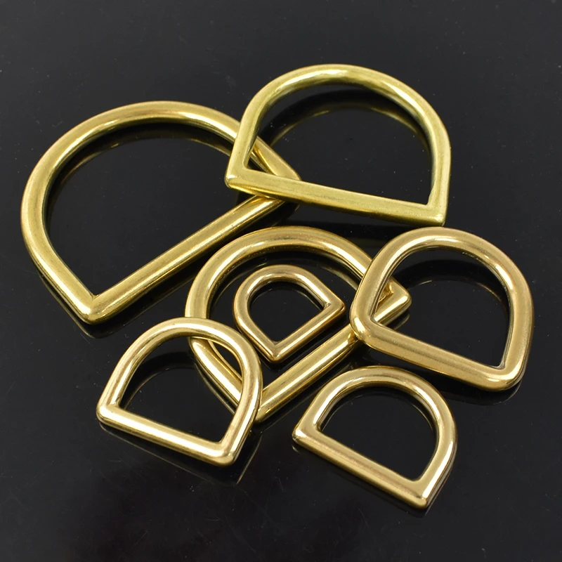 

2/5Pcs 13-44mm Solid Brass D Rings Buckles for Bag Strap Belt Purses Webbing Dog Collar Dee Ring Leather Craft DIY Accessories