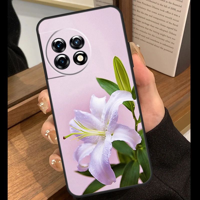 حافظة زهور الزنبق لهاتف OnePlus 13R 13T 12R 13 12 11 10 Pro 10T 8T Nord CE 2 3 4 Lite N20 N30 Nord 5