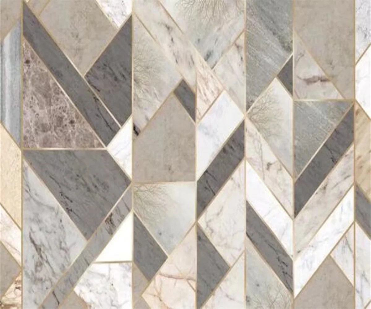 European luxury marble wallpaper villa living room TV background wallpaper atmospheric simple 3d mural papel de parede