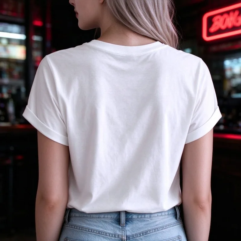 Bite me Print T-Shirt Women 100% Cotton Short Sleeve Tee Gothic Letter Casual Rock Punk Top Y2K Aesthetic Kawaii