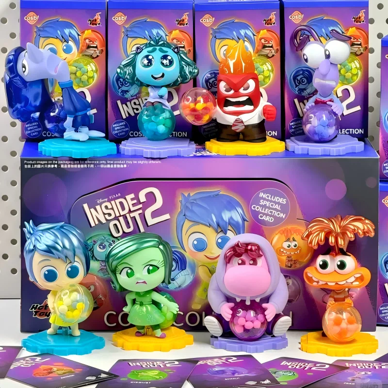 Hot Toys Pixar Inside Out 2 Blind Box Figures Joy Sadness Anger Disgust Cosbi Collectible Figurine Doll Birthday Gifts