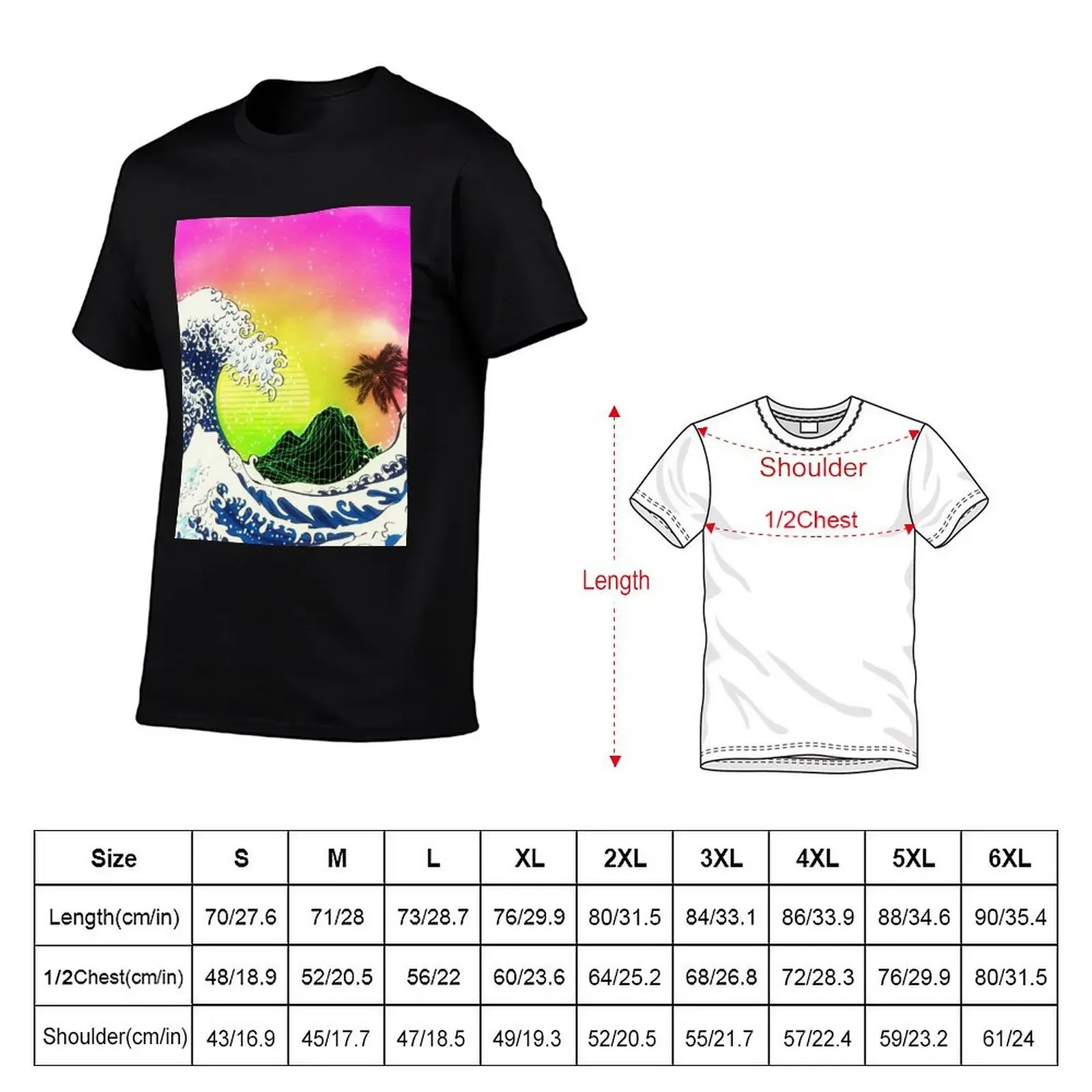 Big waves and palm trees T-Shirt man clothes boys whites heavyweights customs design your own fitted t shirts for men