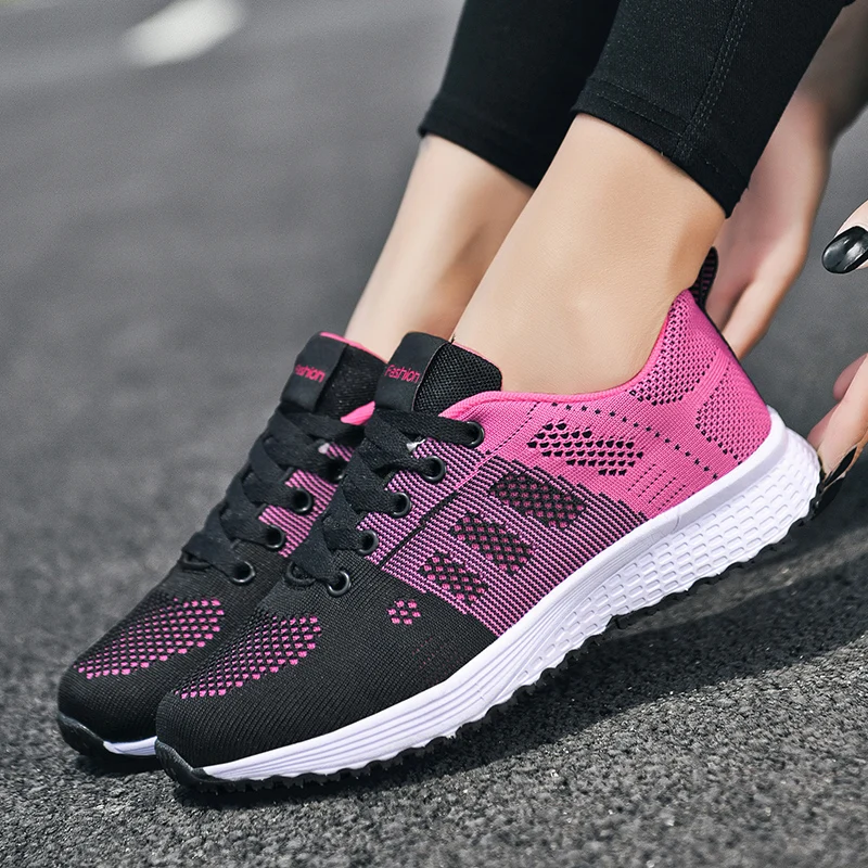 Women Sport Shoes Sneakers Woman Running Shoe Mesh Breathable Mesh Flat Casual Outdoor Walking Shoes zapatillas deportivas mujer