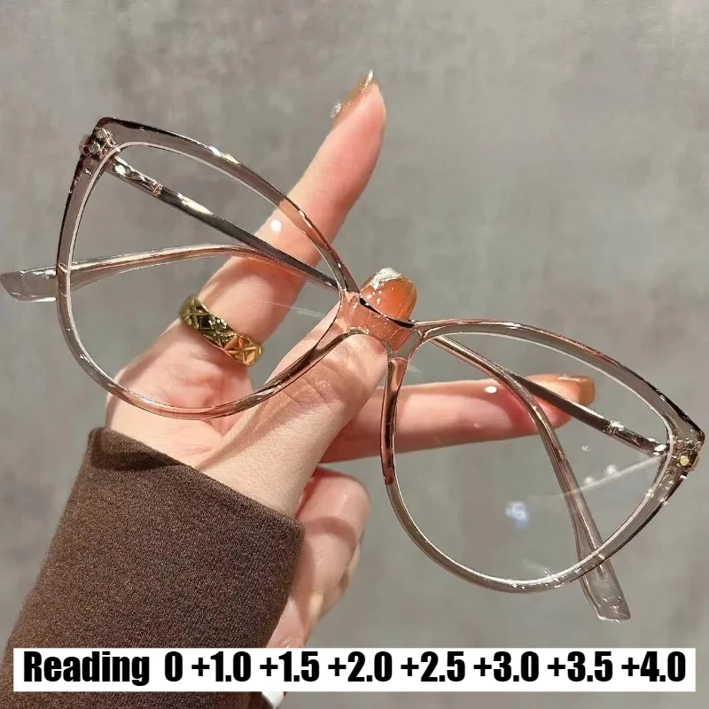 

Unisex Retro Cat-Eye Oversized Reading Glasses New Fashionable High-Definition Blue Light Blocking Glasses for Farsightedness