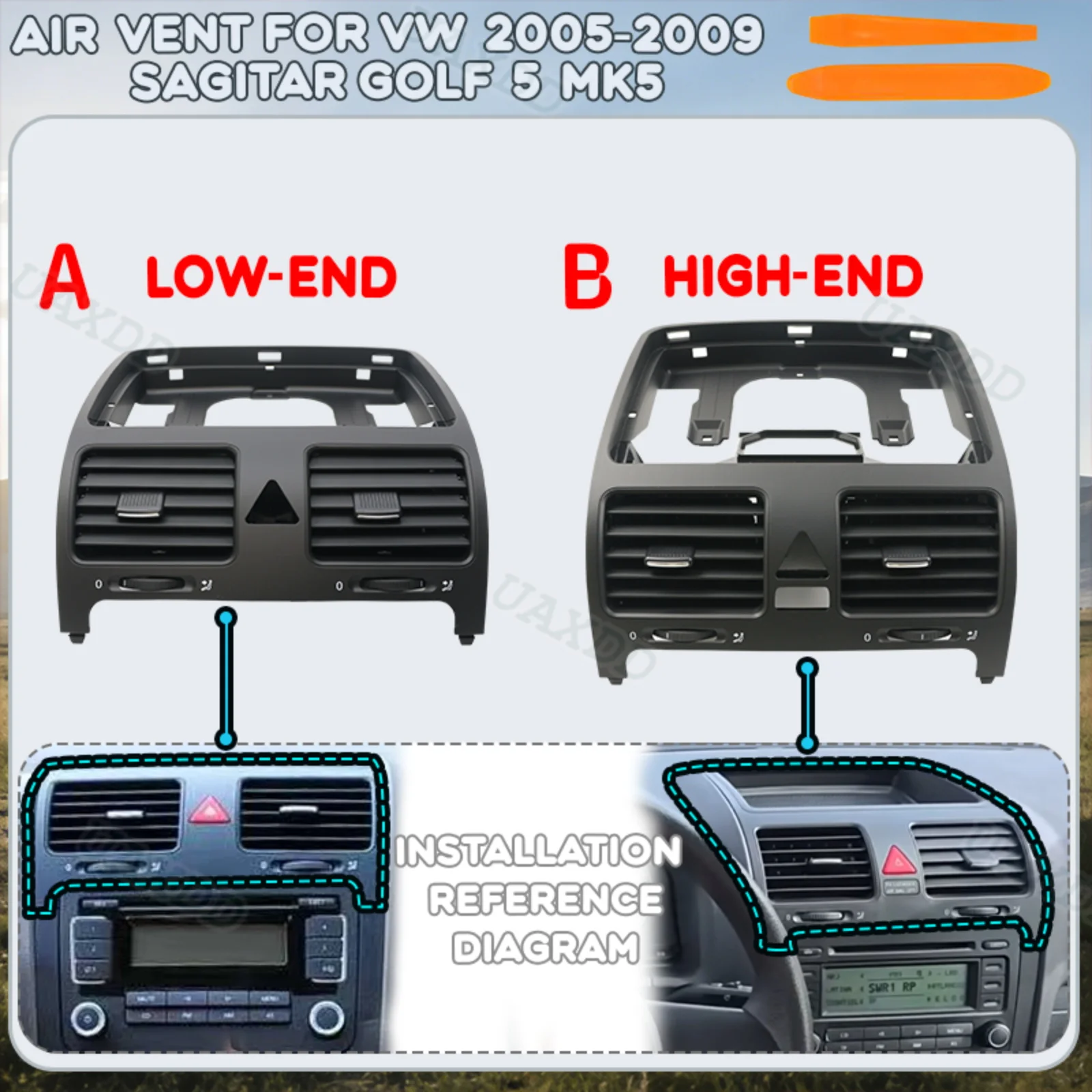 Air Conditioning Assembly For VW 2005-2009 Golf 5 Mk5 Sagitar Ventilation Vent Outlet Ac Equipment Nozzle Kit Automotive Grille
