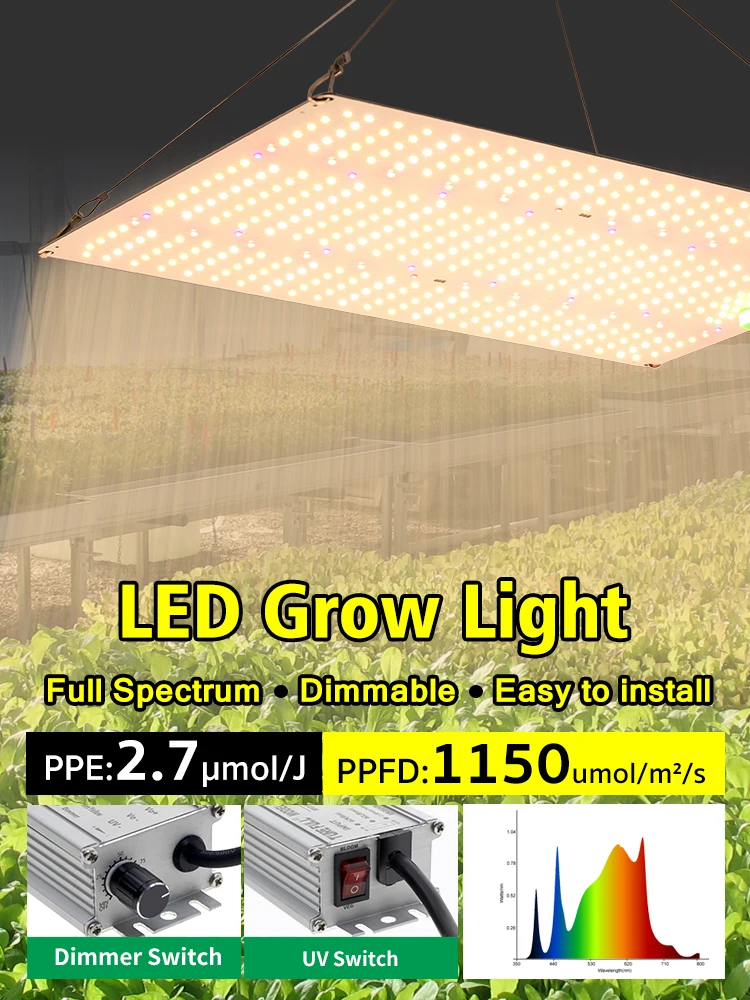 LM281B Vollspektrum-LED-Wachstumslichter, 120 W, 240 W, dimmbarer Arbeitsmodus, Phytolampe für Zimmerpflanzen, Blumen, Gewächshaus, Samen, Wachstumszelt