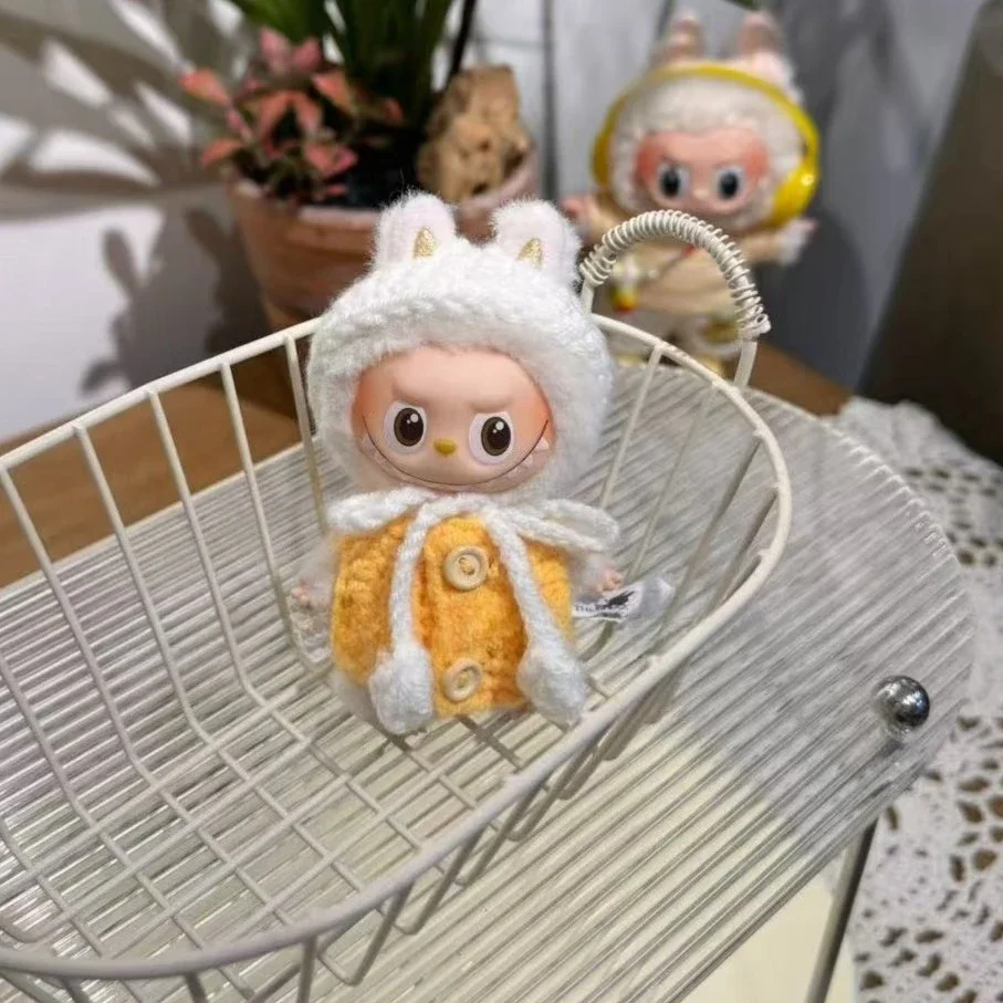 Christmas Clothes For Labubu V4 Accessories Knitted with Hat Set For labubu 4.0 The Monsters Pin for Love Series Doll Outfit