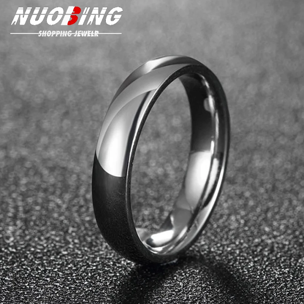 4mm Minimalist Fine Smooth Cambered Silvery Rings Wedding Band Gift Jewelry Women Men Couple Rings Never Fading