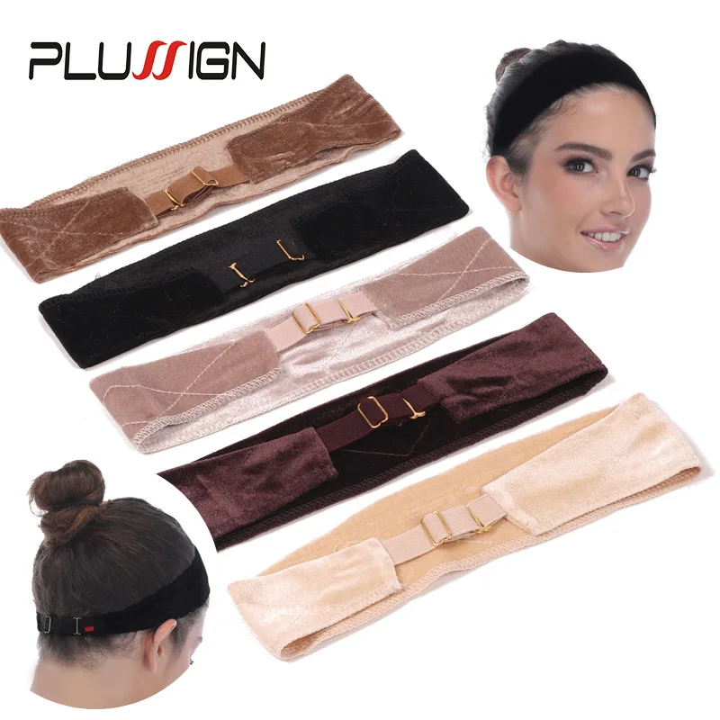 Plussign Wig Grip Opaska na głowę do koronkowych peruk z przodu Regulowana niewidoczna opaska na włosy Nude Antypoślizgowa aksamitna opaska na perukę do trzymania peruk