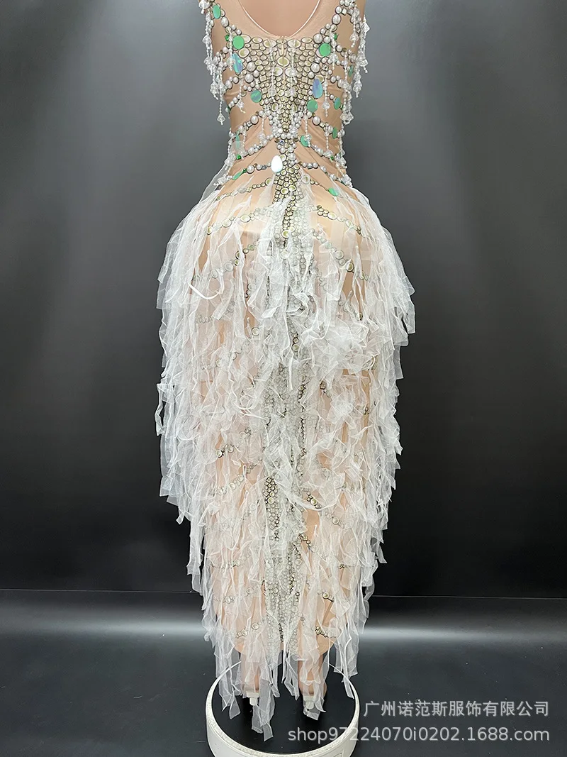 Autumn On The New Sexy Side Split Dance Ballroom Performance Clothes Birthday Party Socialite Live House Wear Vestidos Elegantes