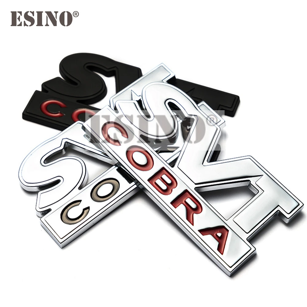 Car Styling 3D Metal Chrome Zinc Alloy Emblem SVT Cobra Car Body Badge Emblem For Ford Mustang SVT Cobra Mustang 5.0 GT