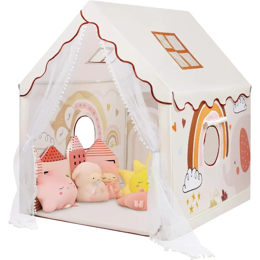 

Палатка с животными, игровая палатка для малышей для мальчиков и девочек, большой и складной игровой домик с окнами, портативная и легкая игровая палатка в помещении