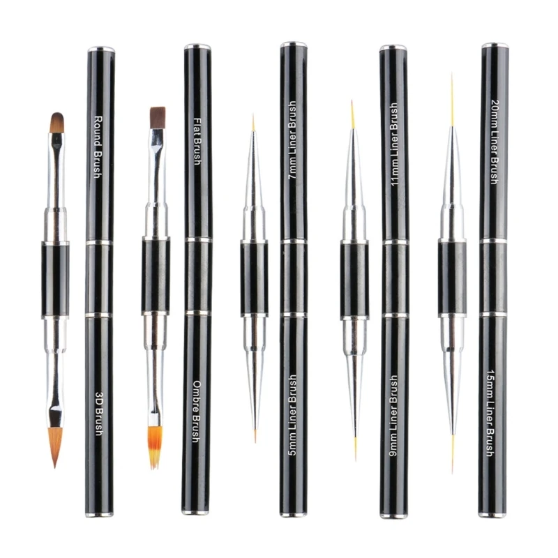 5pcs Professional Metal Double Head Pens for Fine and Broad Lines in Artwork