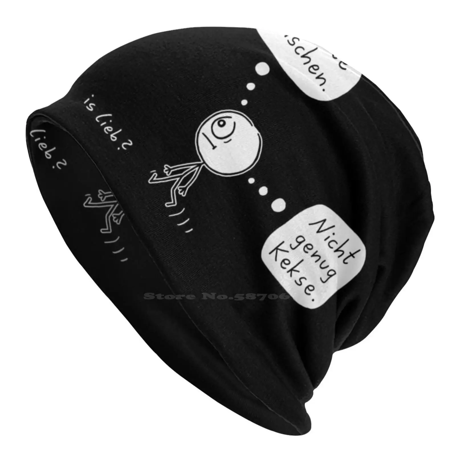 Exactly Wrong Islieb Cartoon Knitted Hat Warm Beanie Outdoor Caps Biscuit Cookies People Stick Figures Comic Funny Islieb