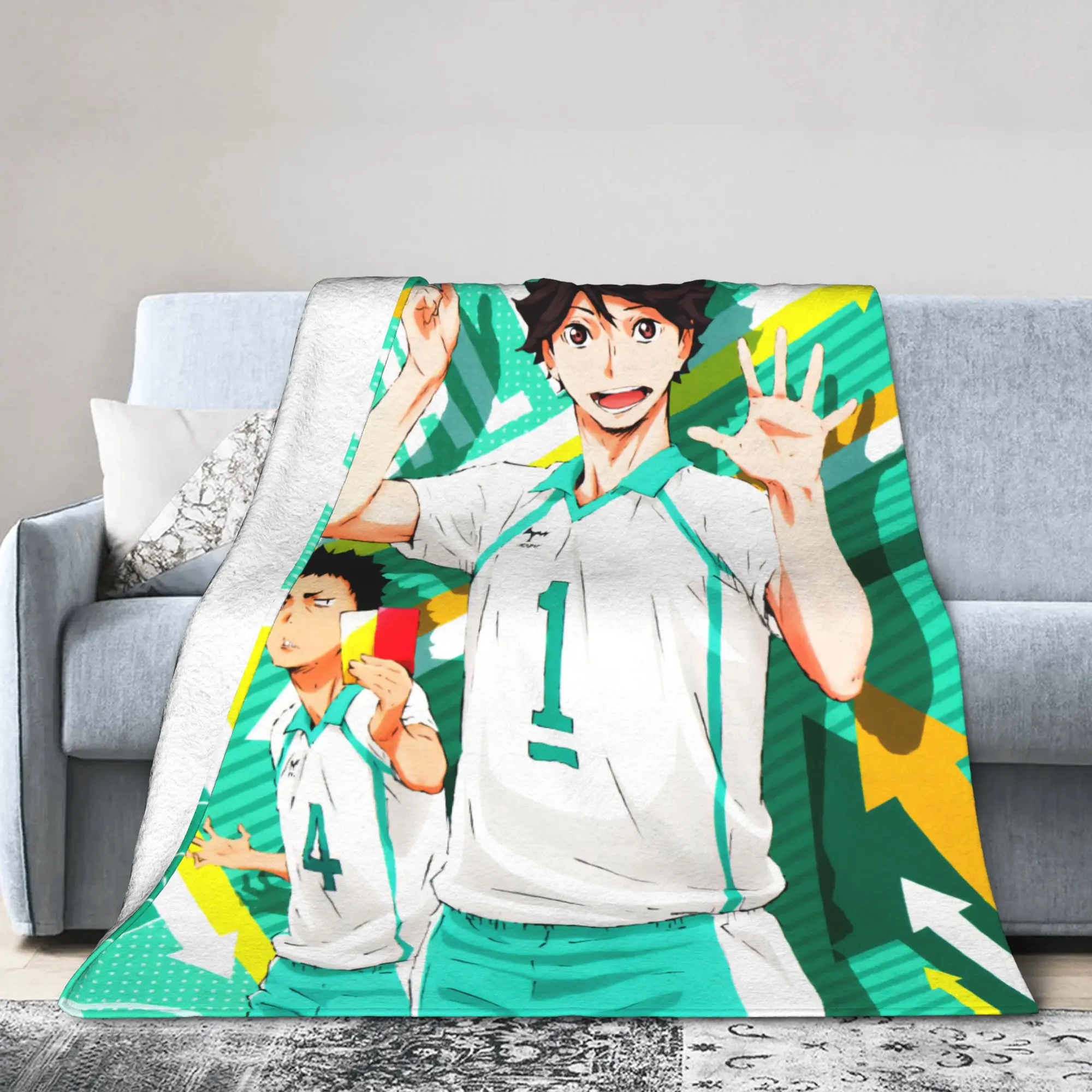 Haikyuu Japanese Anime Blankets Fleece  Winter   Multifunction Lightweight Throw Blanket for Bed Outdoor Bedspread