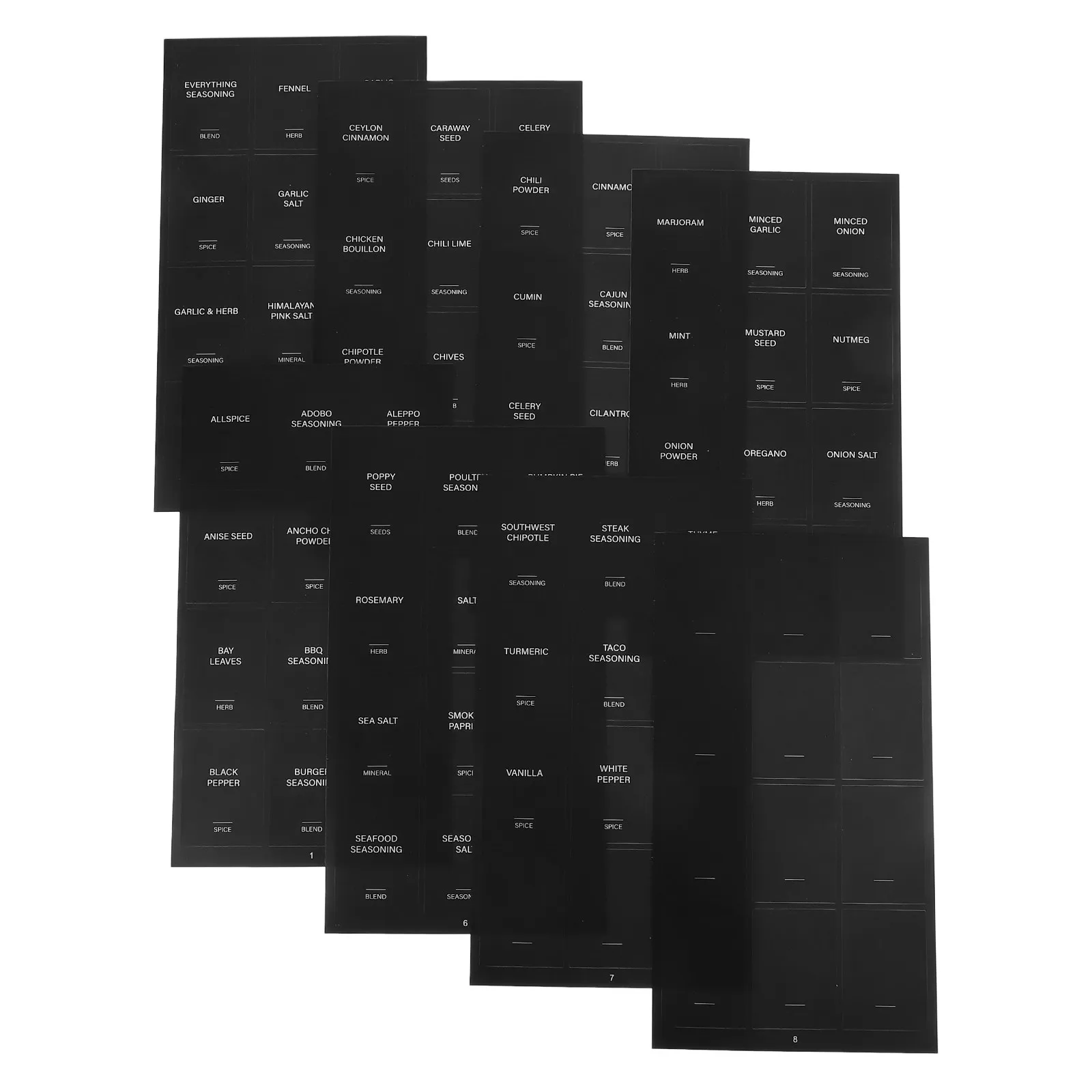 

32Pcs Rectangle Waterproof Self-Adhesive Spice Labels Stickers for Food Containers Kitchen Pantry Organization