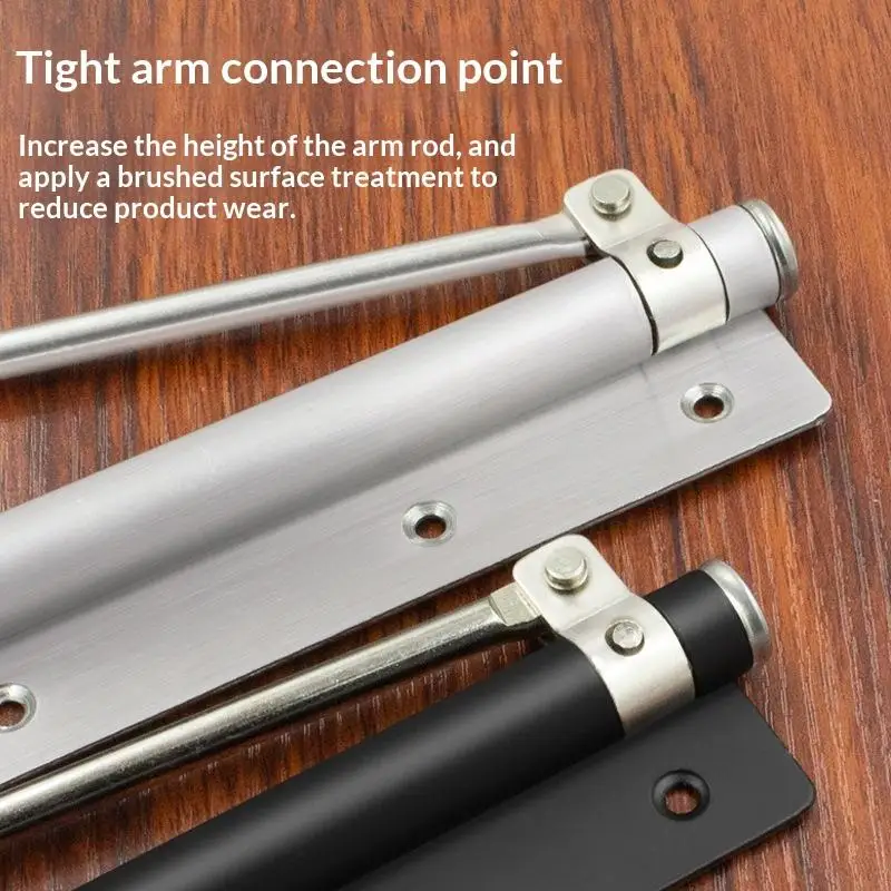 【HMA】1pcs Light Stainless Steel Auto Door Closer Quiet For Residential Use With Screws