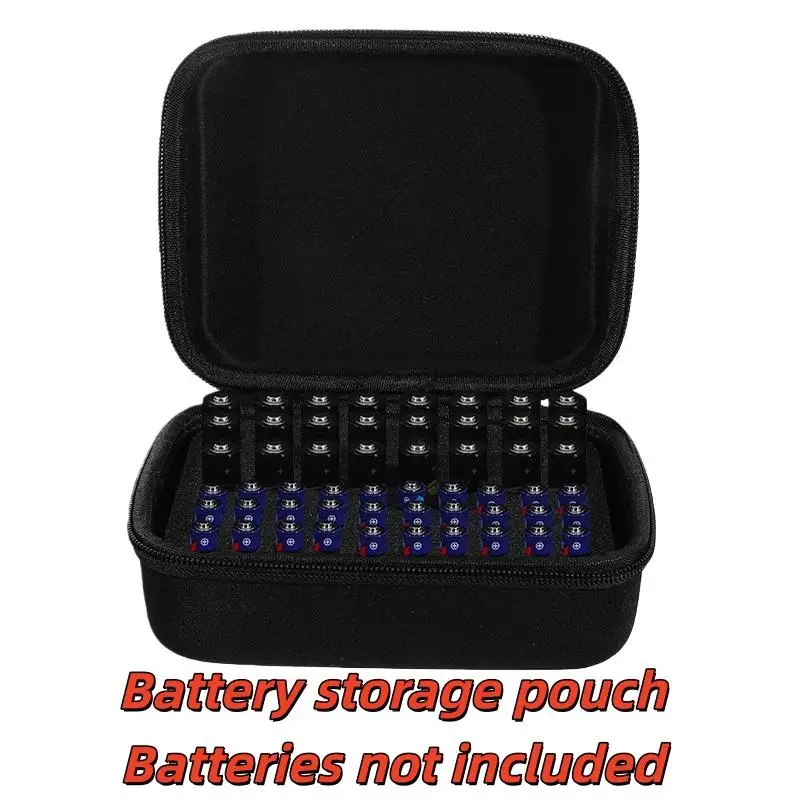 NEW 1Pcs Handheld Portable Bag Hard Battery Organizer Storage Box Carrying Case Holds 54 Batteries AA/AAA EVA Storage Bag