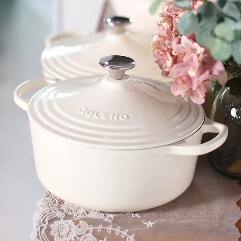 24cm Stew Soup Pot Enamel Pot Cast Iron Cooker Sprinkled Gold Enamel Stew Cookare Chicken Soup Braised Gift Mother's Gifts