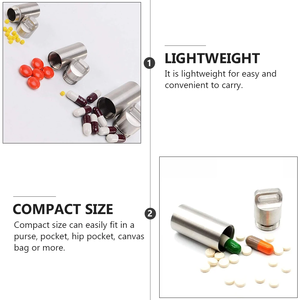 

Portable Titanium Pill Case Lightweight Durable Waterproof Compact Storage Box for Travel Health Care Medicine Container Pill