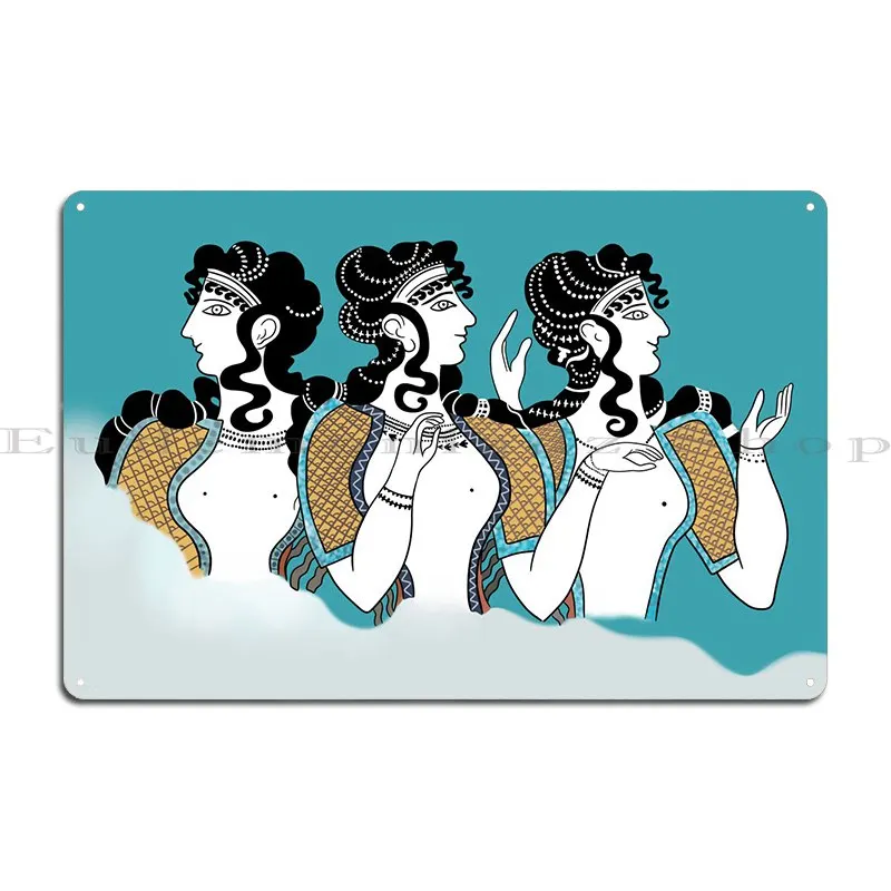 Blue Ladies Fresco Metal Plaque Create Designing Wall Decor Wall Plaque Pub Tin Sign Poster