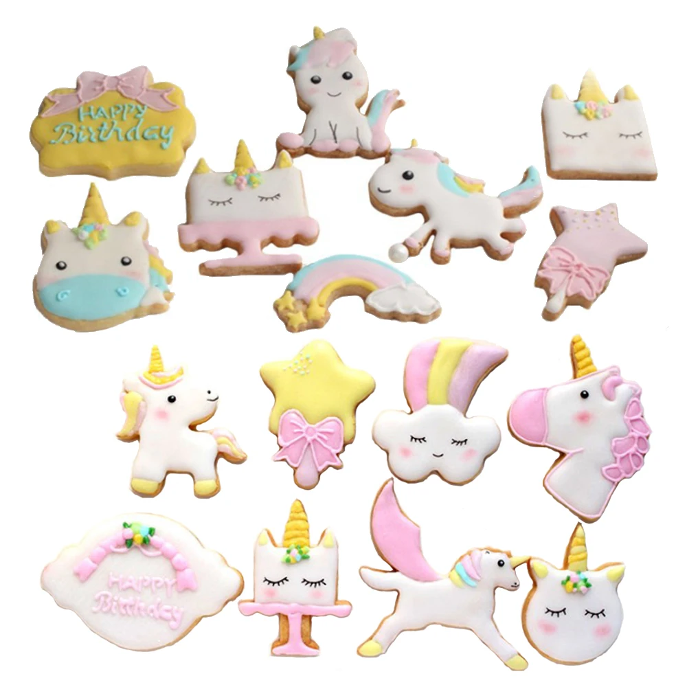 

8Pcs/Set Cute Cartoon Unicorn DIY Cookie Biscuit Cutter Mold Cake Pastry Fondant Mould Stamps Cutter Cake Decorating Tools