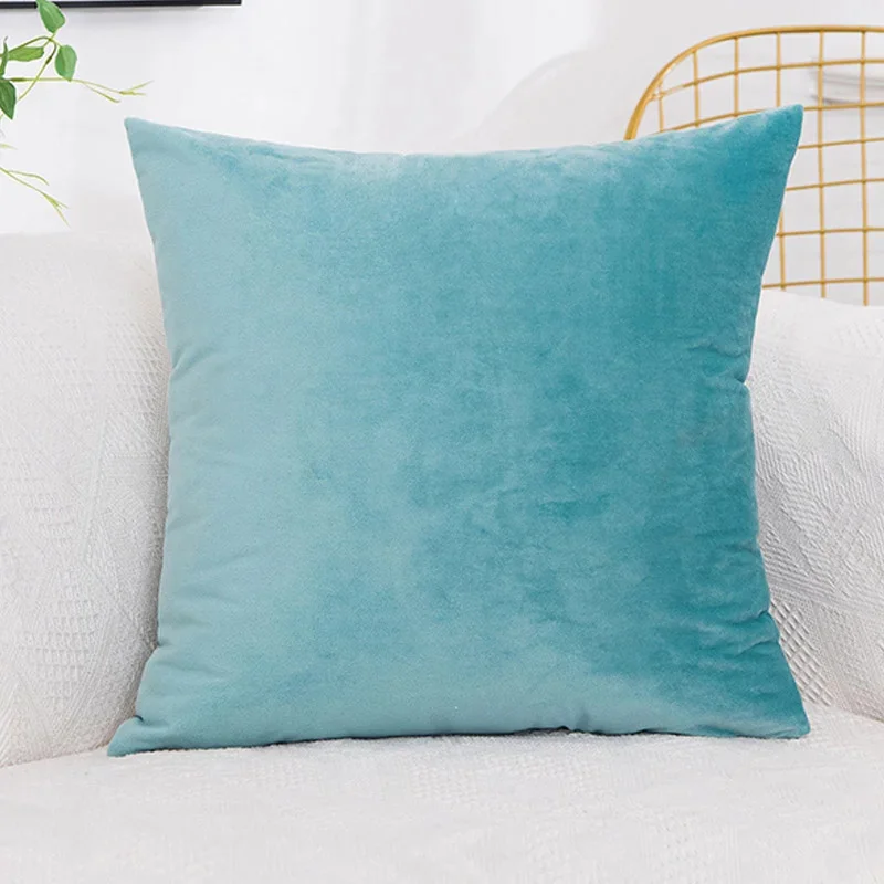 40x40/45x45cm Pure Color Velvet Cushion Cover Candy Color Pillow Cover For Sofa Office Waist Back Cover Decorative Pillowcase