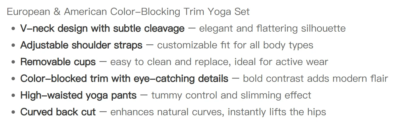 Fitnessanzug für Damen, Trägerhose mit Kontrastfarben-Patchwork, stoßfest, schlankmachend, schnelltrocknend, mit „Nude-Feel“-Gefühl, Yoga-Bekleidung – Detail 3