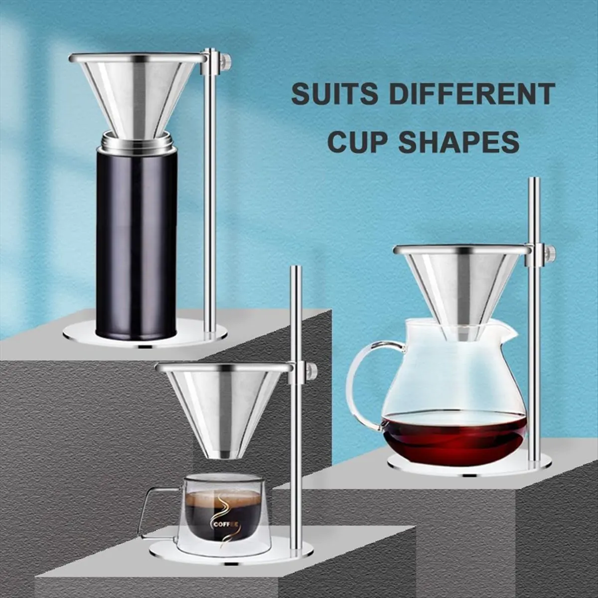 A67T NEW Pour over Stand, Dripper Coffee Stand, Coffee Filter Stand, Height Adjustable Brewing Coffee Holder