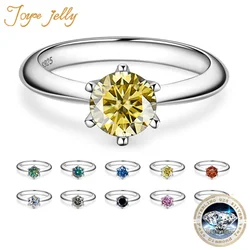 JoyceJelly 8mm 2ct VVS D Color Moissanite Ring For Women S925 Sterling Silver Fine Jewelry Wedding Engagement Anniversary Gift