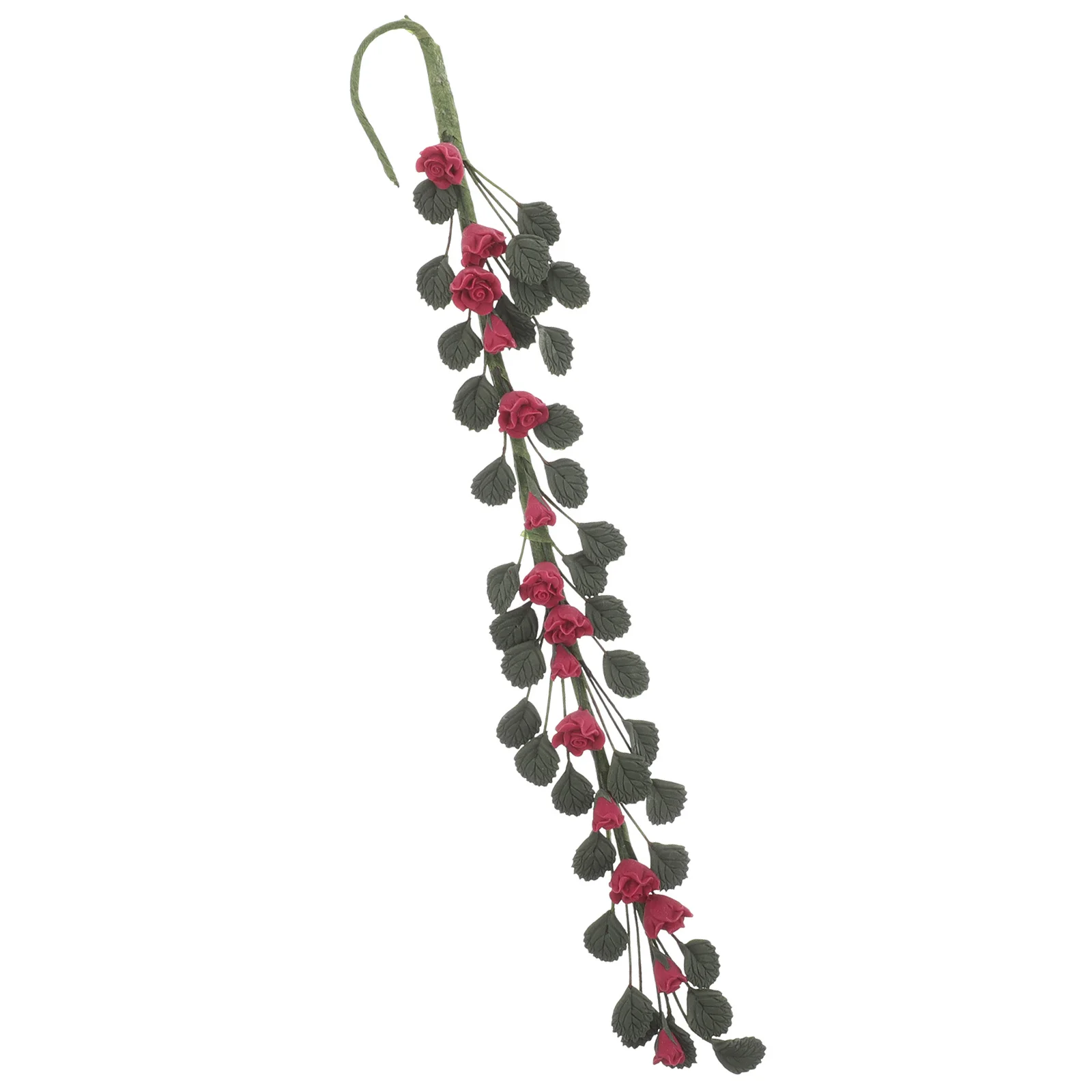 

Миниатюрная искусственная роза, гирлянда, цветок: 12 весов, мини-растение, лозы, украшения, аксессуары для кукольного домика, мини-садовый фестиваль