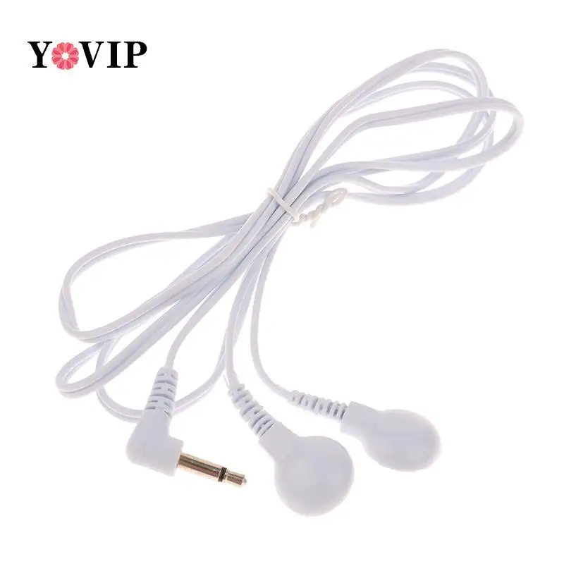 Electrode Wire Plug 3.5mm 2 Buttons Electrode Lead Wires Connecting Cables For Digital TENS Therapy Massager