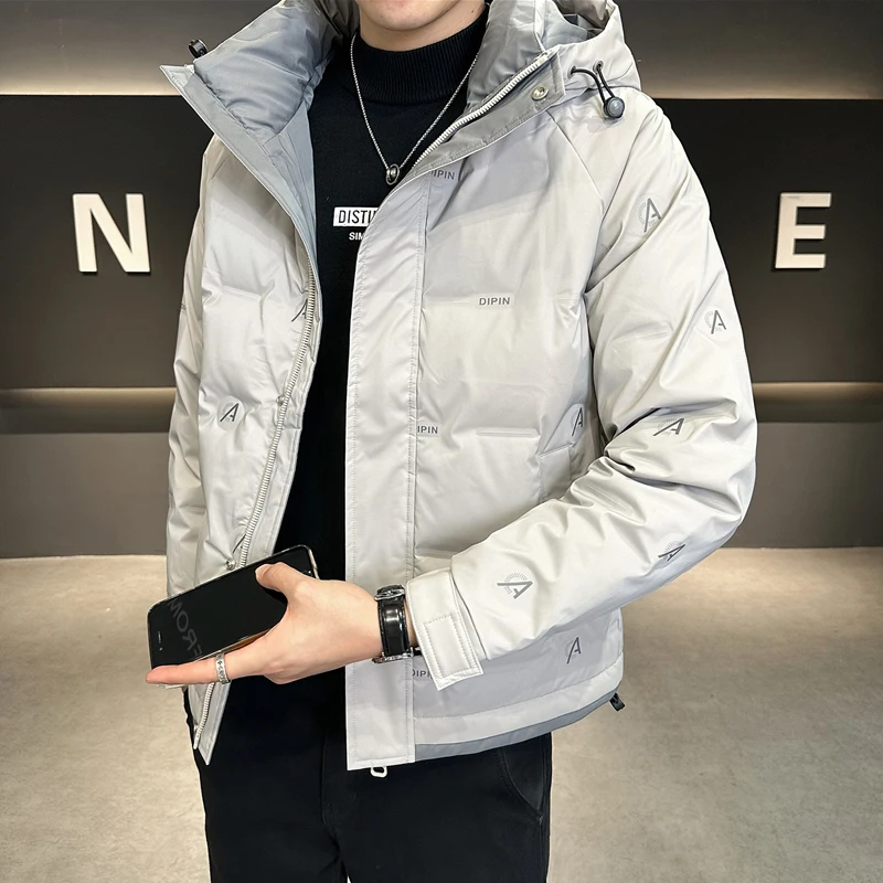 

Men's Winter Thickened Short Casual down Jacket Warm Outerwear Korean Style Lightweight Youth Outdoor Fashionable Polyester F...