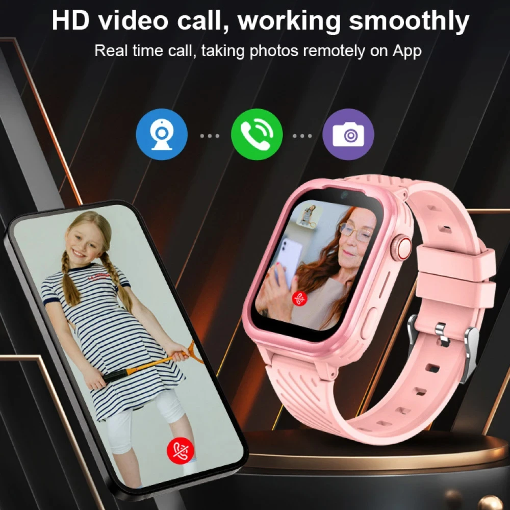 Children\'s Smart Watch 4G Card Positioning Student Video Smart Watch Waterproof GPS LBS WIFI Location HD Video Call SOS 710mAh