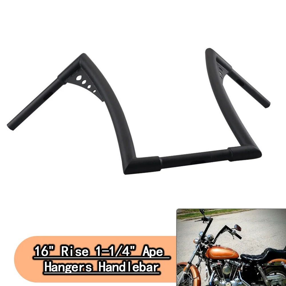 Motorcycle Accessories Fat Chizeled Ape Hanger Handlebar 16 inches matte black suitable for Harley Sportster 1200 series model