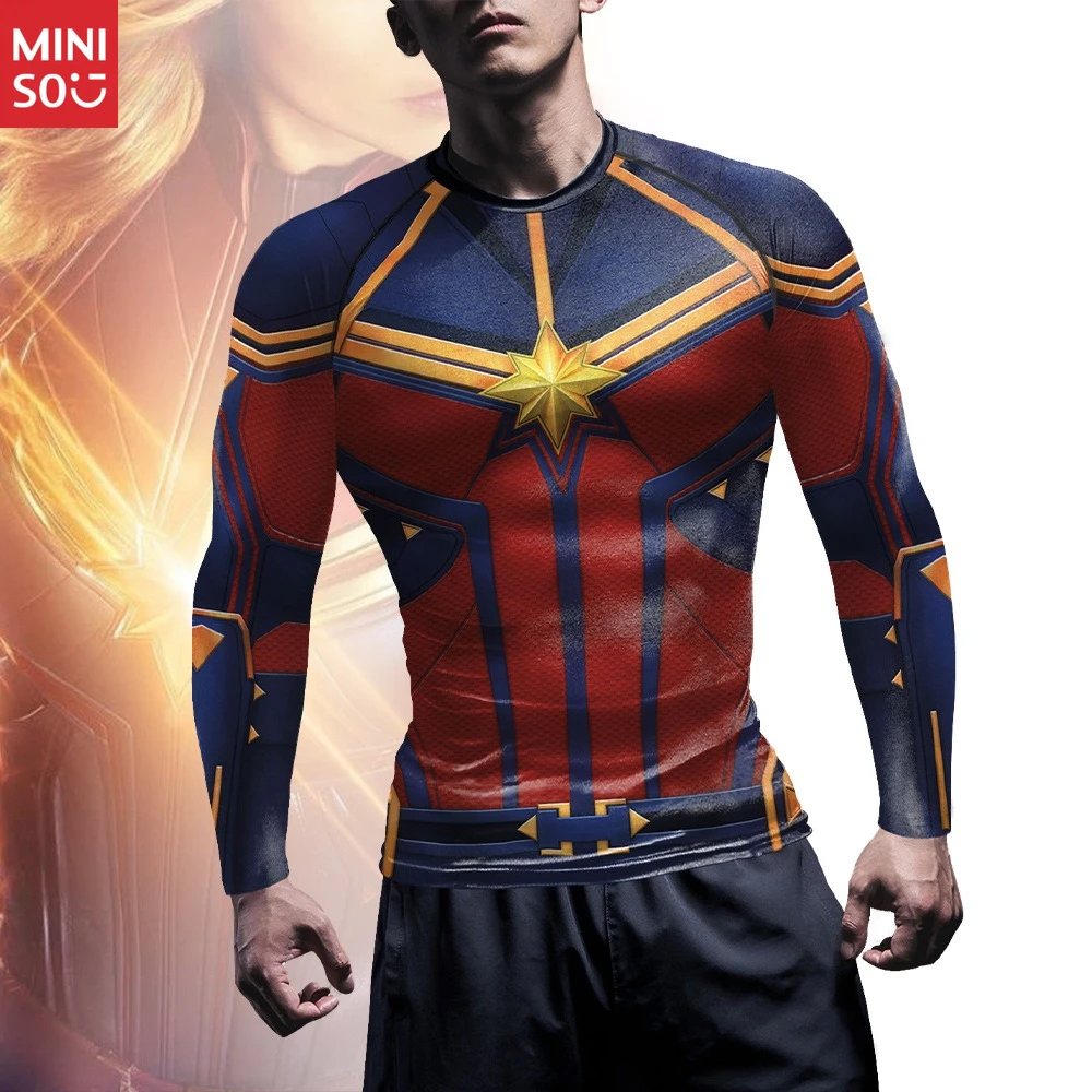 

Miniso 2025 Hero Compression Shirt for Men | Fitness Cosplay Top, Workout Bodywear