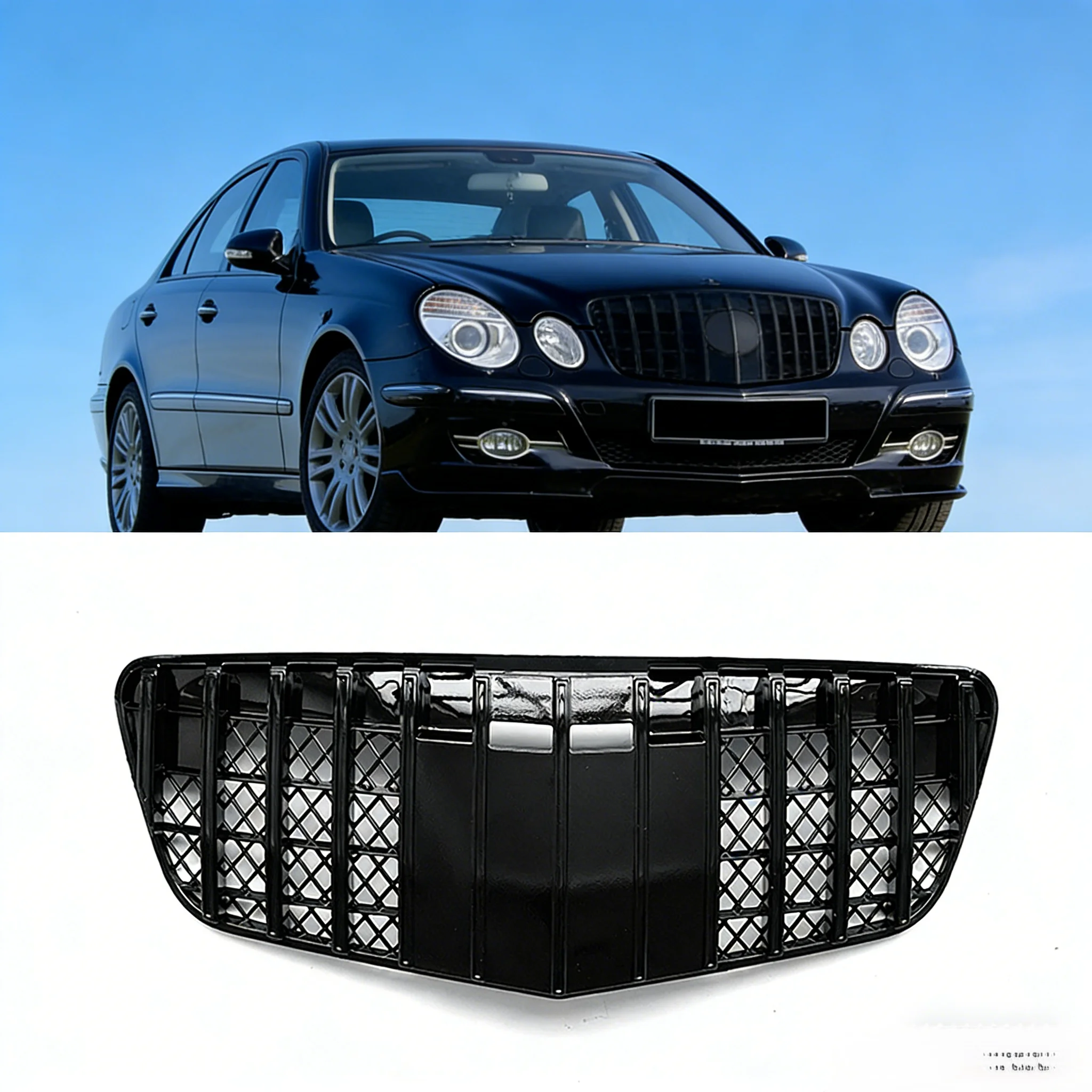 

Car Front Grille Grill For Mercedes-Benz E-Class W211 E200 E240 E320 E500 2007 2008 2009 ABS Grills Tuning Accessories