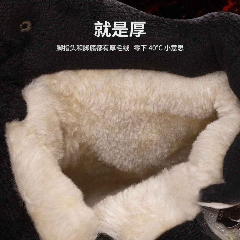 Men\'s Winter boots 2025 High Top winter Shoes men Thickened Plush Warm Snow Boots man Outdoor Waterproof and Anti slip Boots