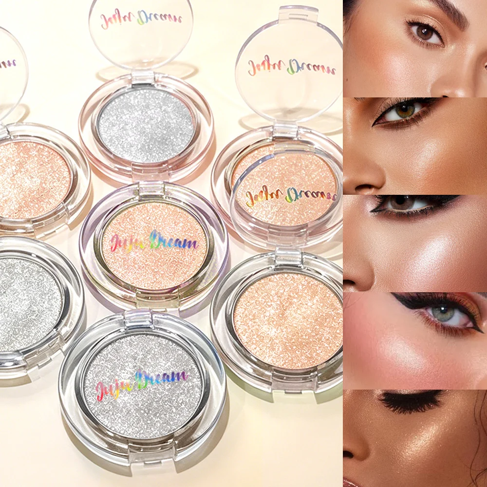 JUJU DREAM Waterproof Highlighter Powder, Ultra Glow Radiance, Buildable Shimmer for Face, Body & Special Occasion Makeup